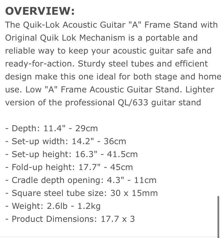 GS437 Acoustic Guitar Stand, Hobbies & Toys, Music & Media, Music