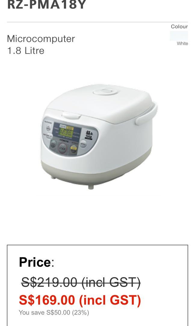 Hitachi convection multi cooker RZ PMA18Y / rice cooker / steamer / slow cooker, TV & Home