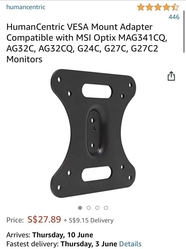 HumanCentric VESA Mount Adapter, Computers & Tech, Parts & Accessories