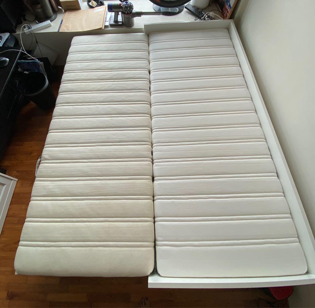 IKEA Brimnes Extendable Day Bed 2 Drawers, 2 Matresses, Furniture