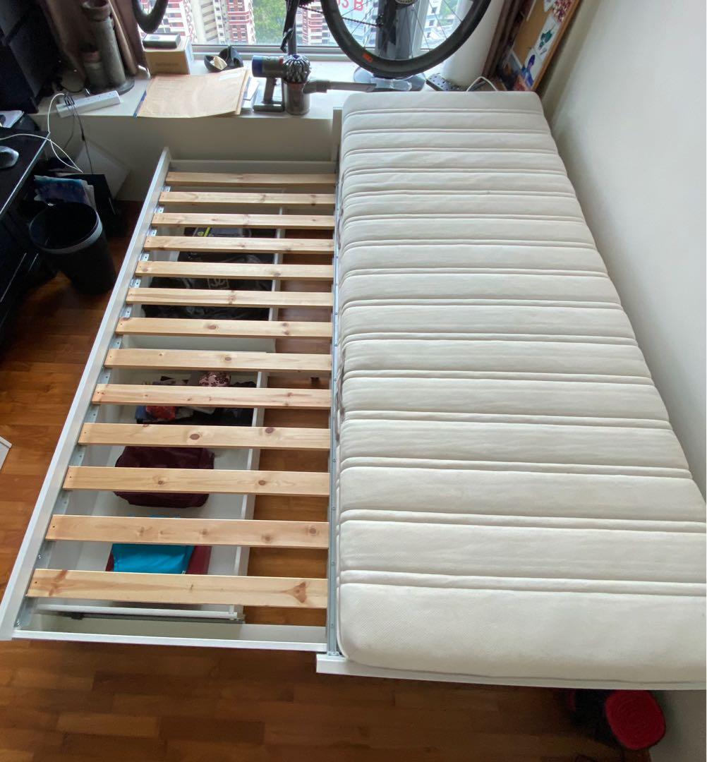 IKEA Brimnes Extendable Day Bed 2 Drawers, 2 Matresses, Furniture