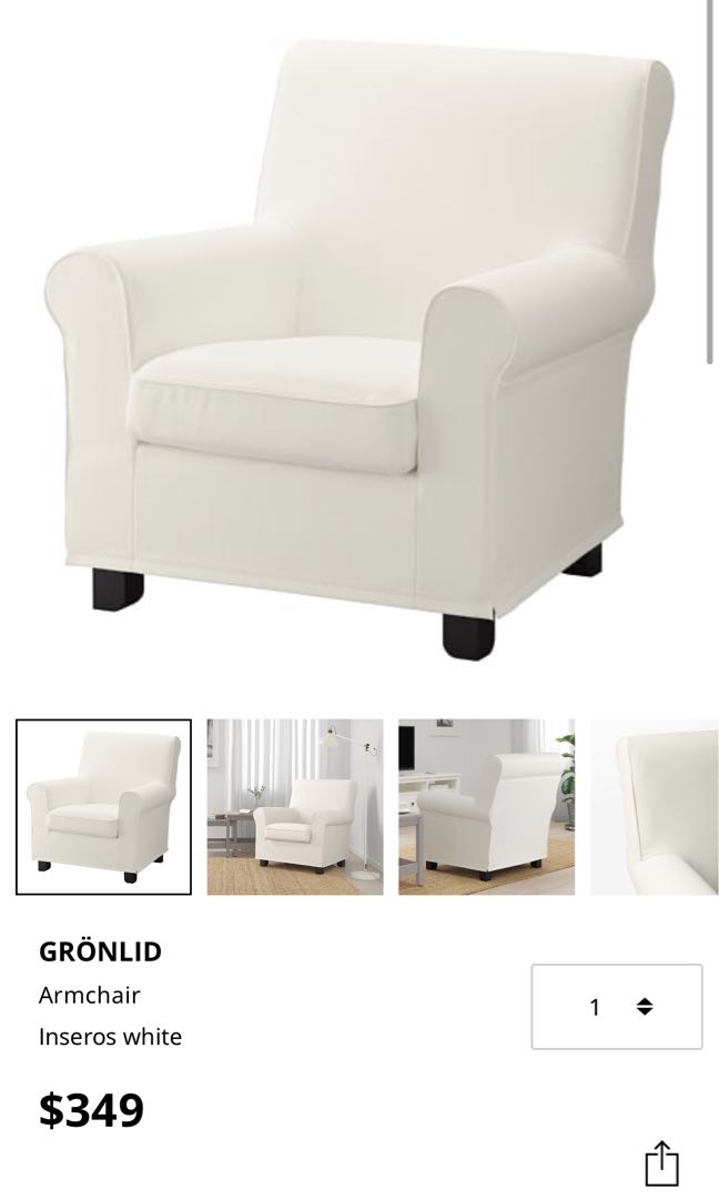 ikea gronlid armchair furniture home living furniture chairs on carousell