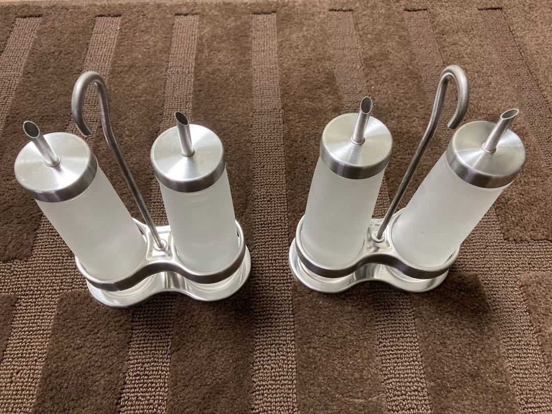 IKEA Oil/Vinegar Glass Bottle. Set of 2 (RM50), Furniture & Home Living