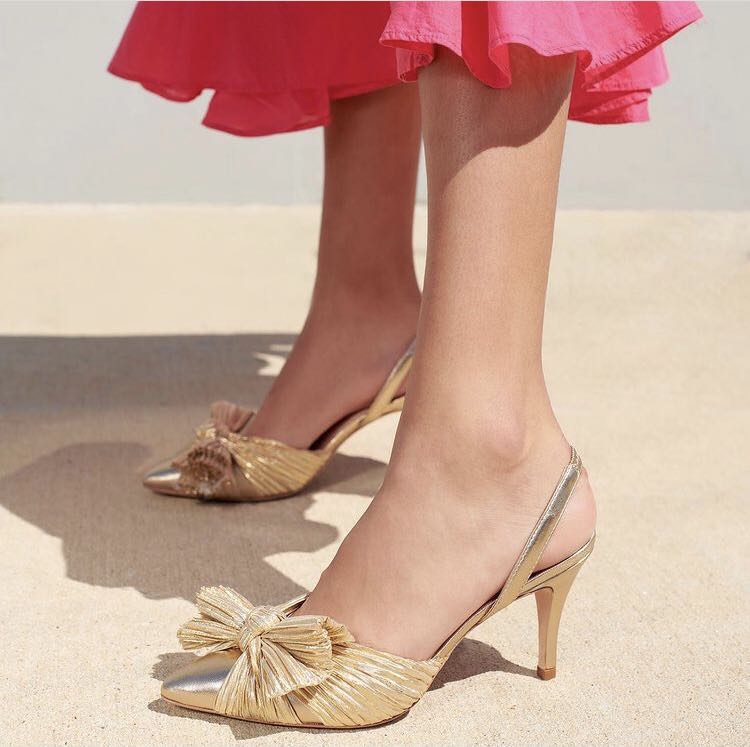 Sylvana Bow Slingback Pump Gold 