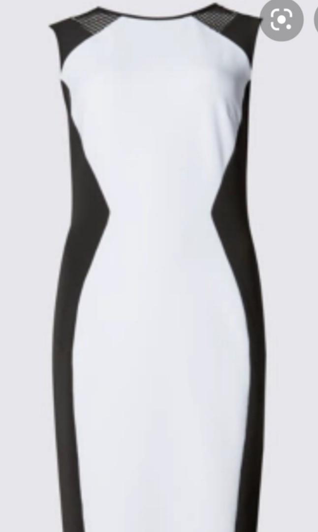 Marks & Spencer Black and White Bodycon Dress, Women's Fashion, Dresses &  Sets, Dresses on Carousell