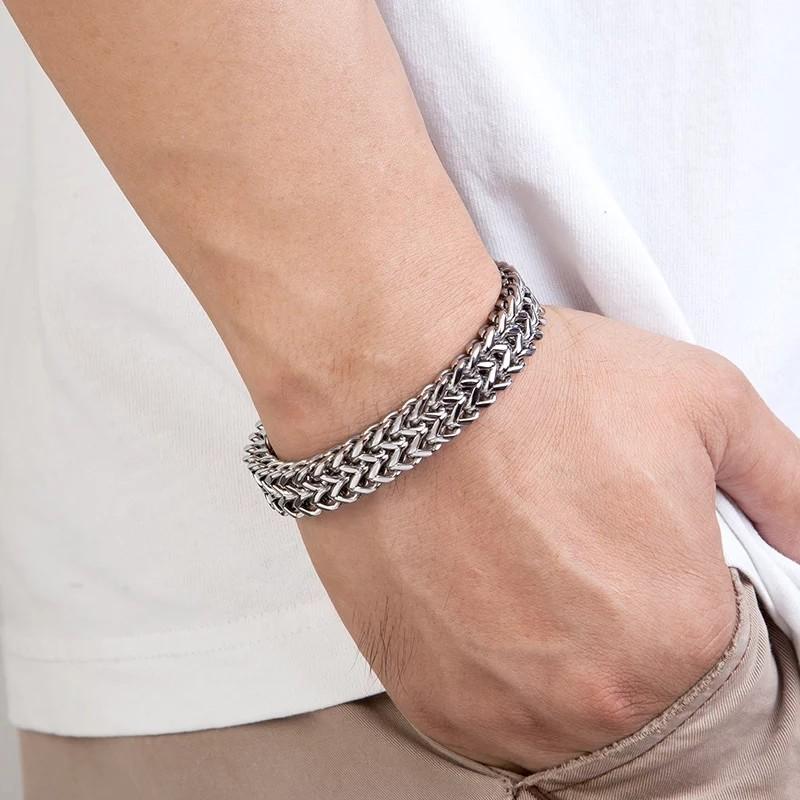 Men stainless steel Bracelet silver gold black stainless steel