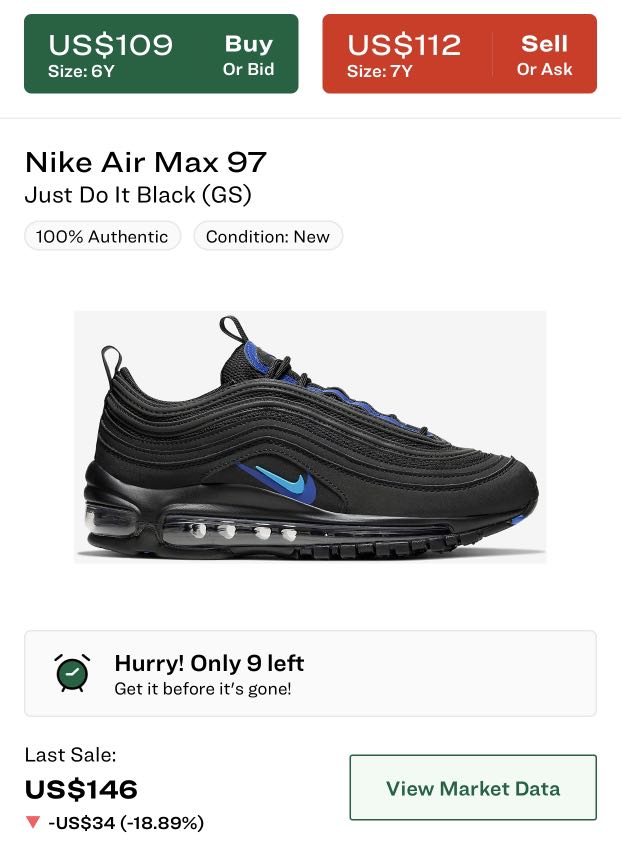 Nike Air Max 97 Just Do It Black Women s Fashion Footwear