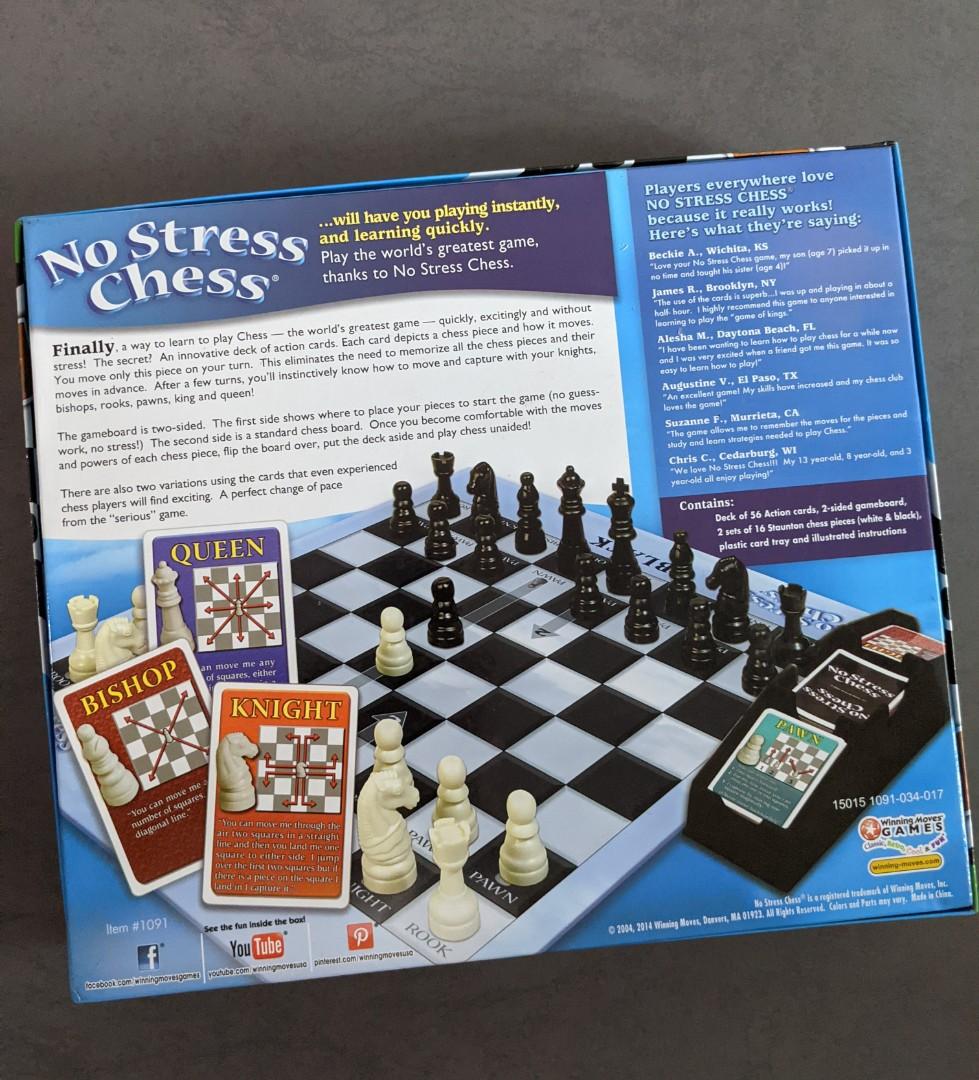 NO STRESS CHESS by Winning Moves New Sealed 2 sided gameboard 2 players