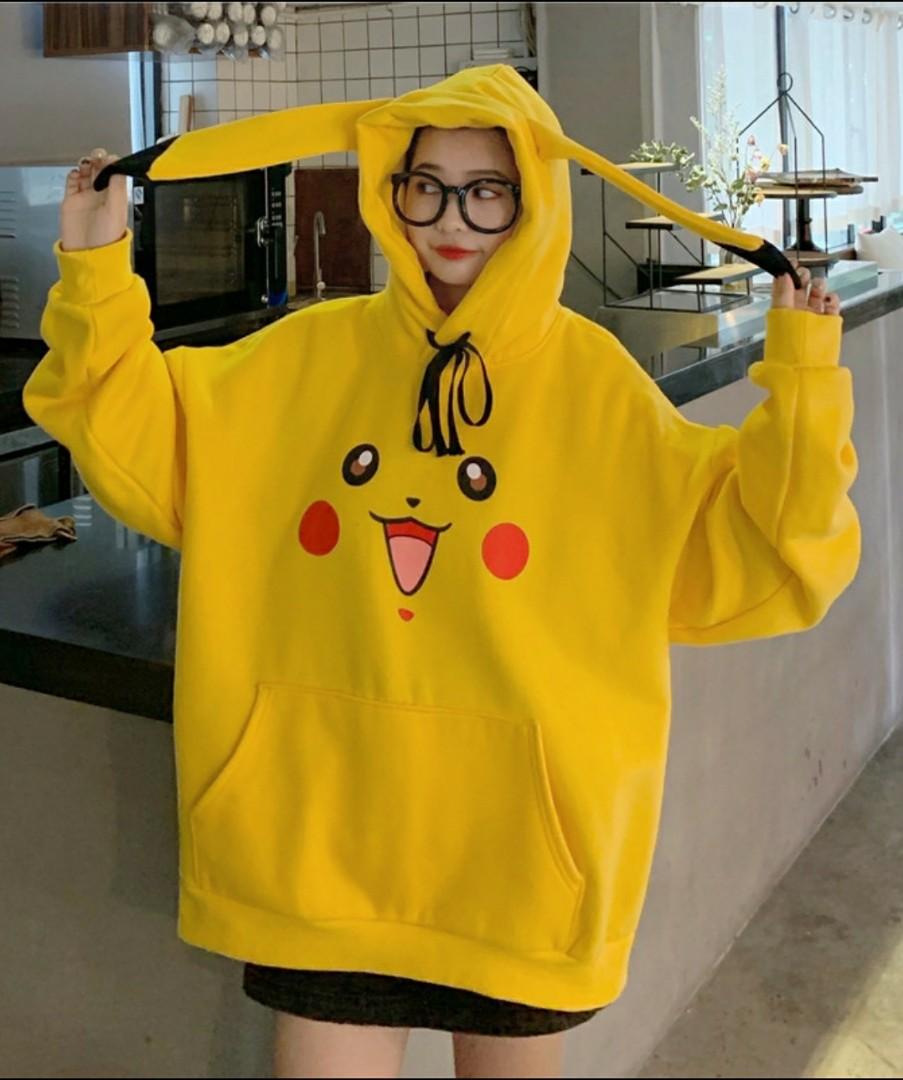 Pikachu hoodie with ears sale