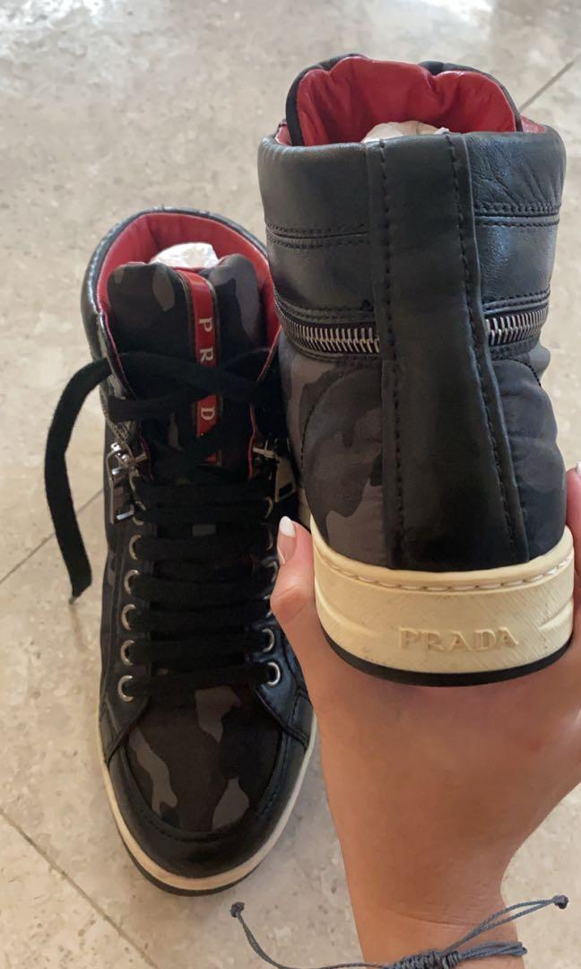 prada camouflage sneakers