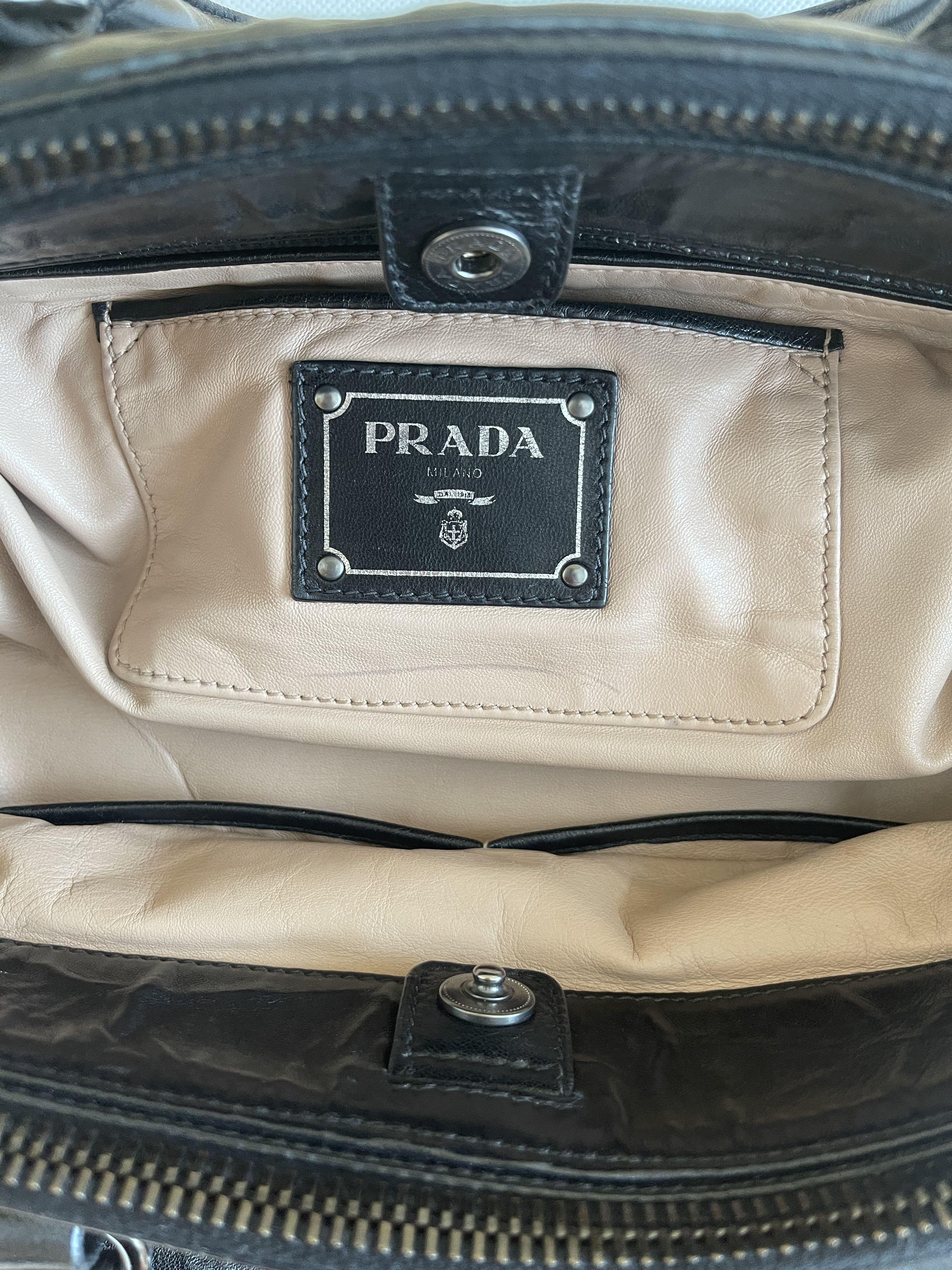 Prada wrinkled leather bag, Luxury, Bags & Wallets on Carousell