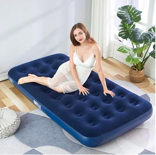 Inflatable Sleeping Sofa Double Flocked Air Bed Matress Guest Camping Hiking New 