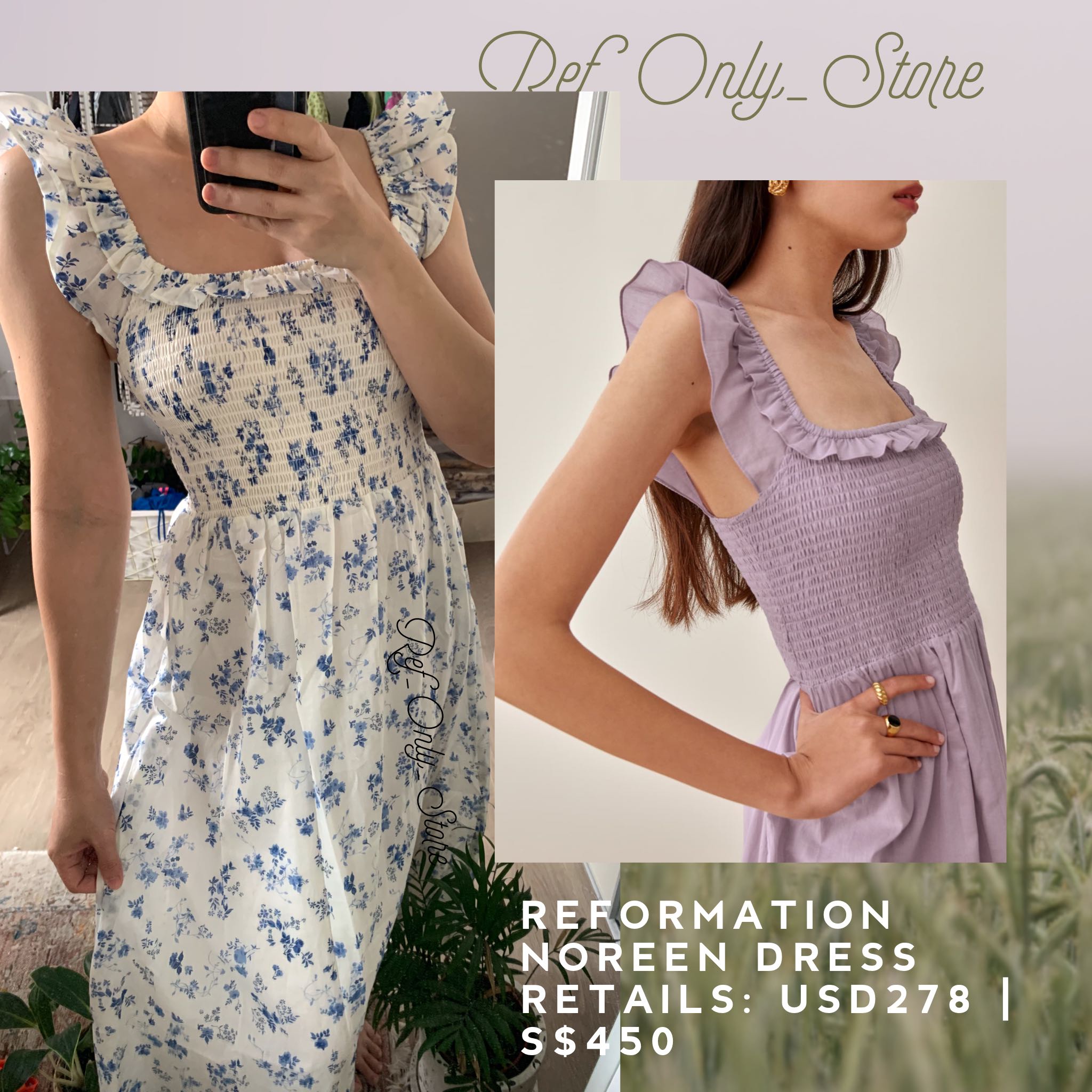 Reformation Noreen Midi Dress In Lula Floral Purple Sweet Pea Women S Fashion Dresses Sets Dresses On Carousell