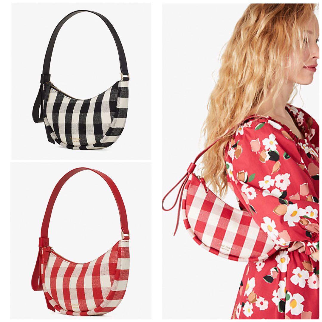 kate spade red and black plaid purse