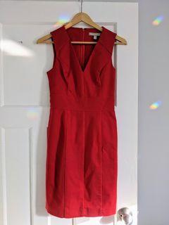 Sculpted Red Dress Banana Republic