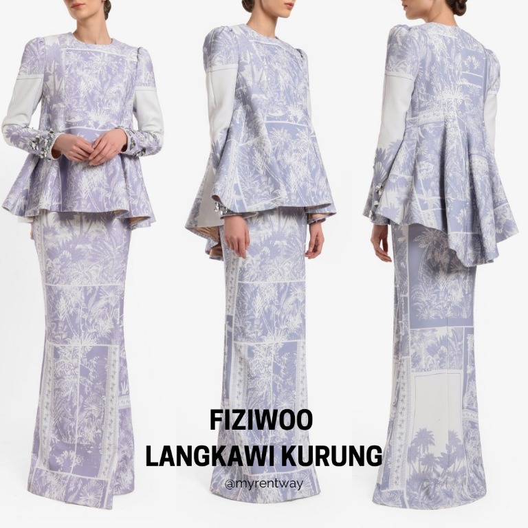 Sewa Rent Fiziwoo Kebarung Langkawi Lilac Baju Kurung Size S Womens