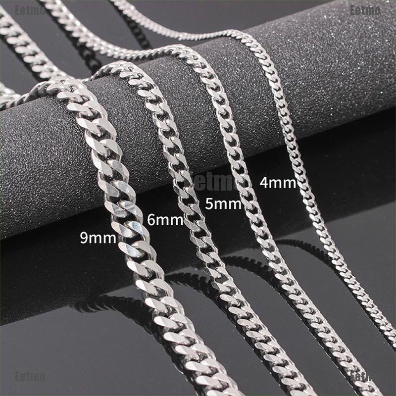 555Jewelry 4mm Chain Mens Stainless Steel Necklace Croc Patterned