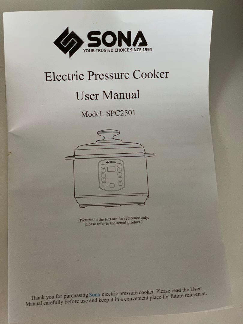 Sona pressure cooker manual new arrivals