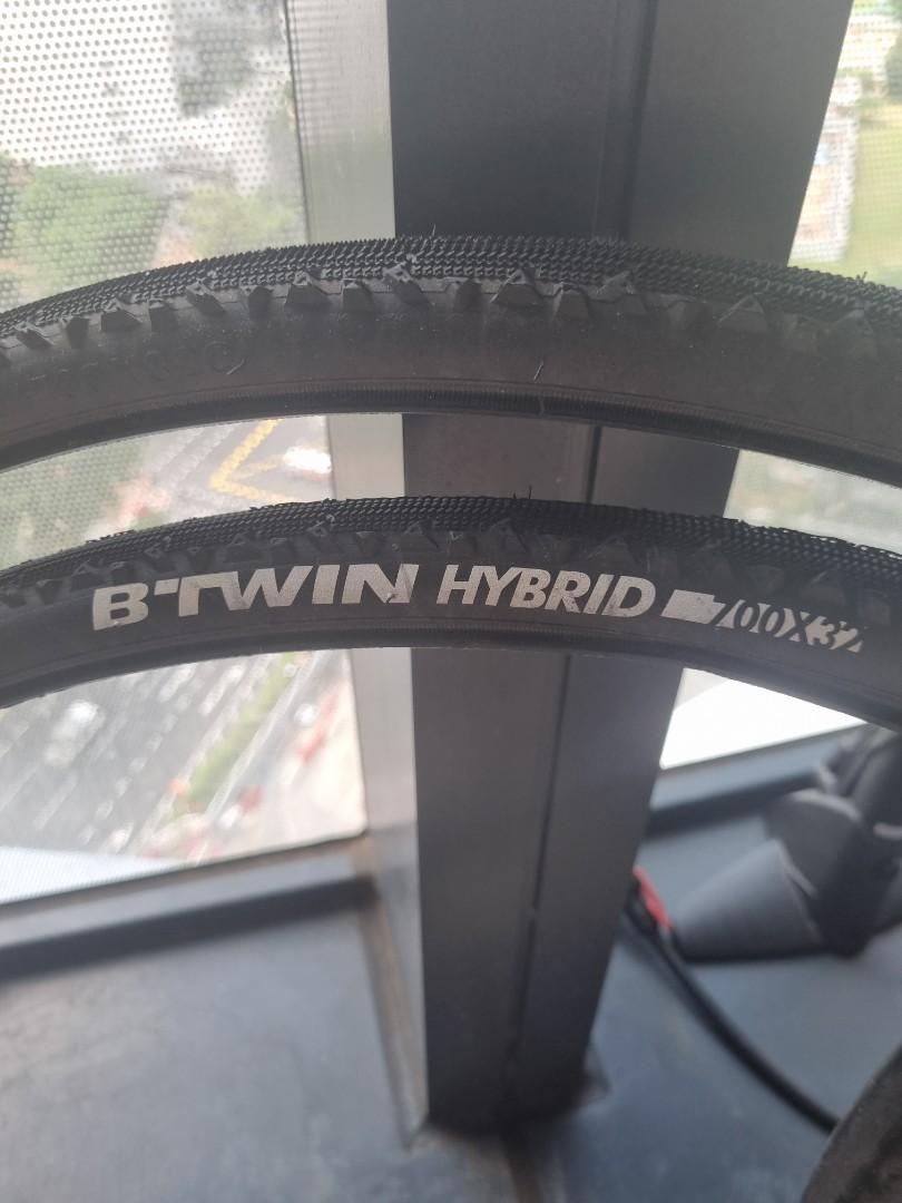 Tires set Btwin Hybrid 700x32 Sports Equipment Bicycles Parts Parts Accessories on Carousell