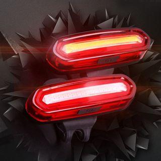 USB Rechargeable COB LED Bicycle Bike Cycling Front Rear Tail Light Lamp (2pcs)
