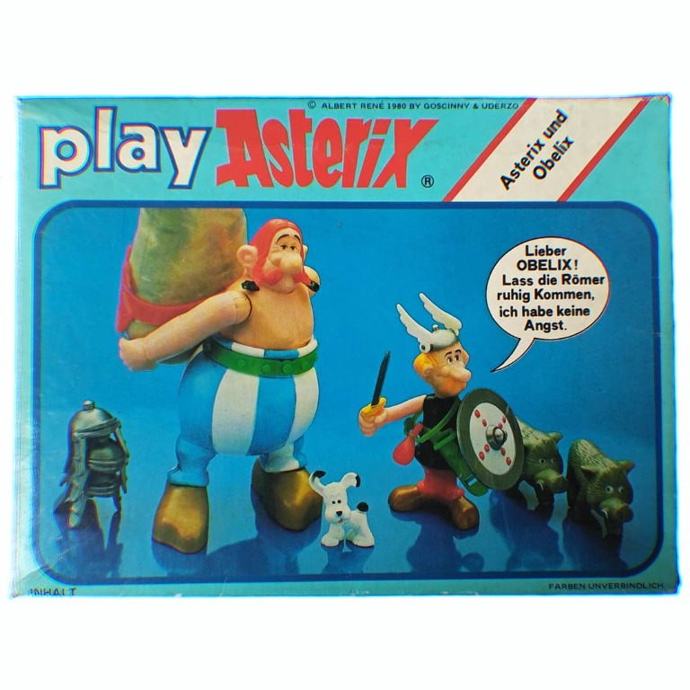 VINTAGE RARE 80s ASTERIX OBELIX 5 2 FIGURES PLAYSET PLAY TOY