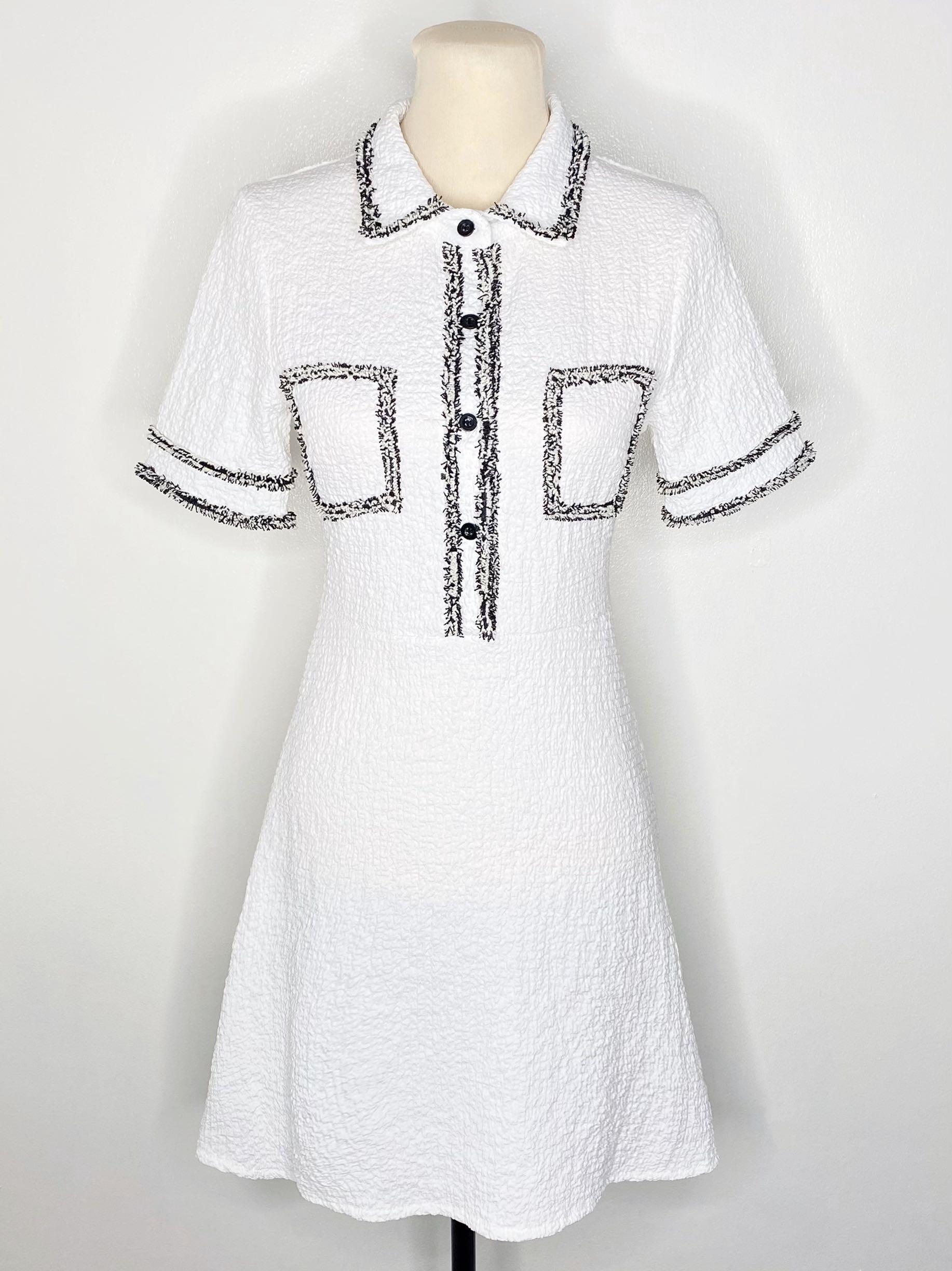 White Elegant Chanel Inspired Dress✨✨ by Tang Dynasty , Women's Fashion,  Dresses & Sets, Dresses on Carousell