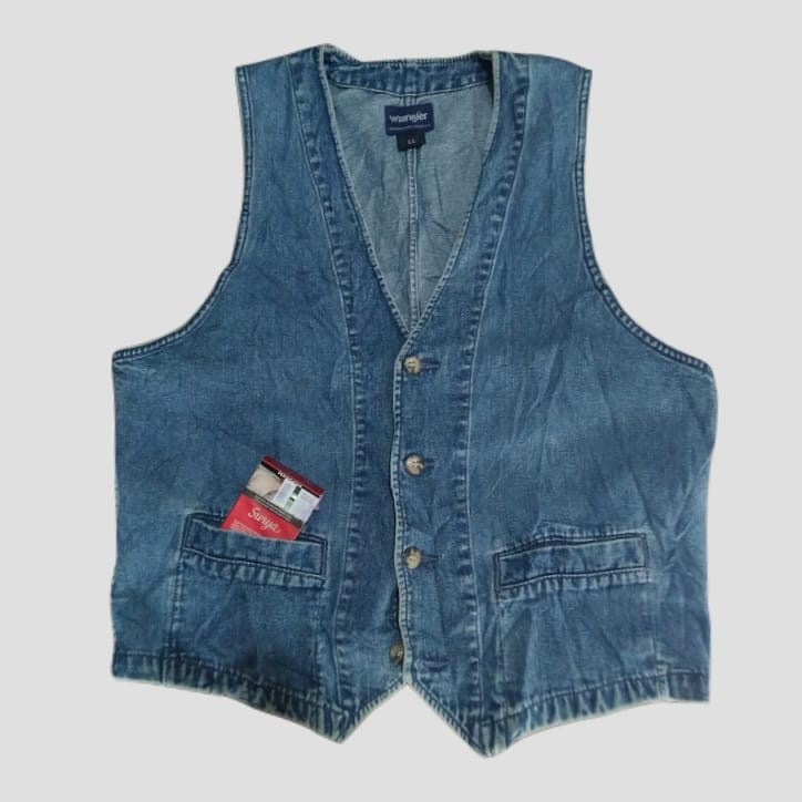 Wrangler denim vest, Fesyen Pria 