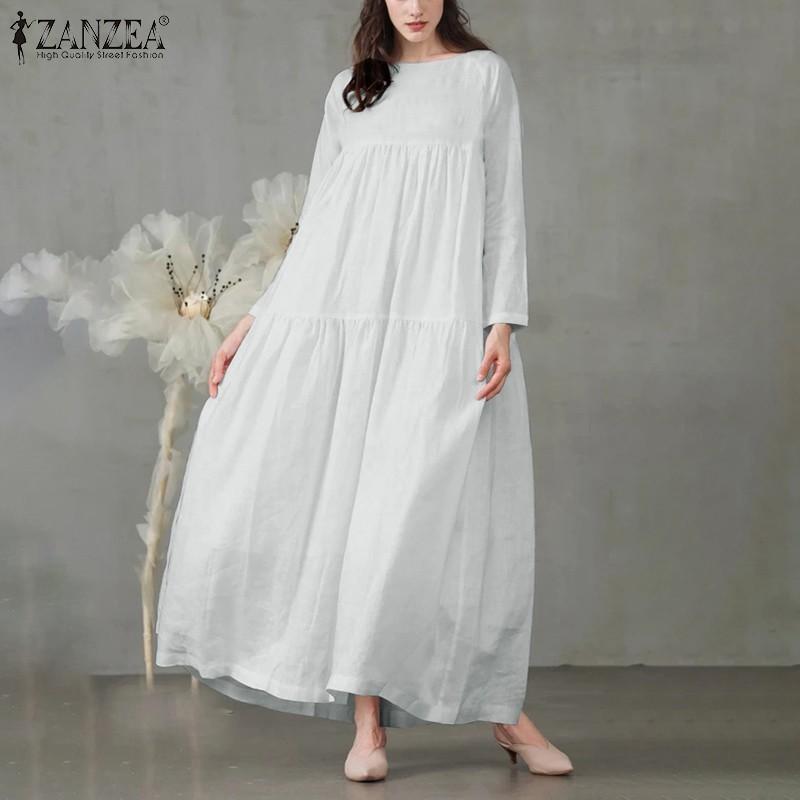ZANZEA maxi dress in white, Women's ...