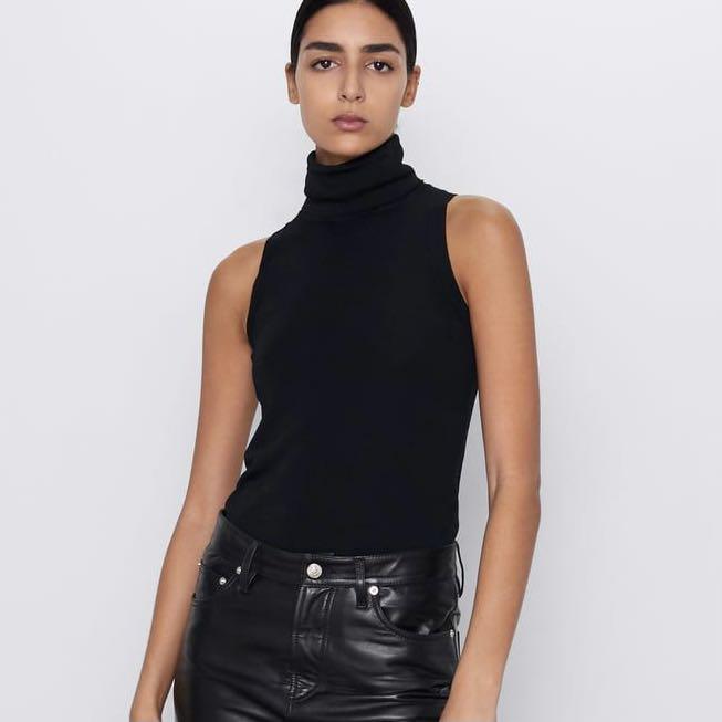 Zara black high neck top outlet