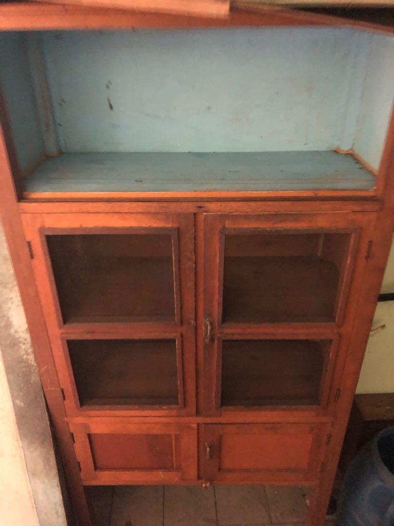 antique vintage wood kitchen cabinet home furniture furniture on carousell