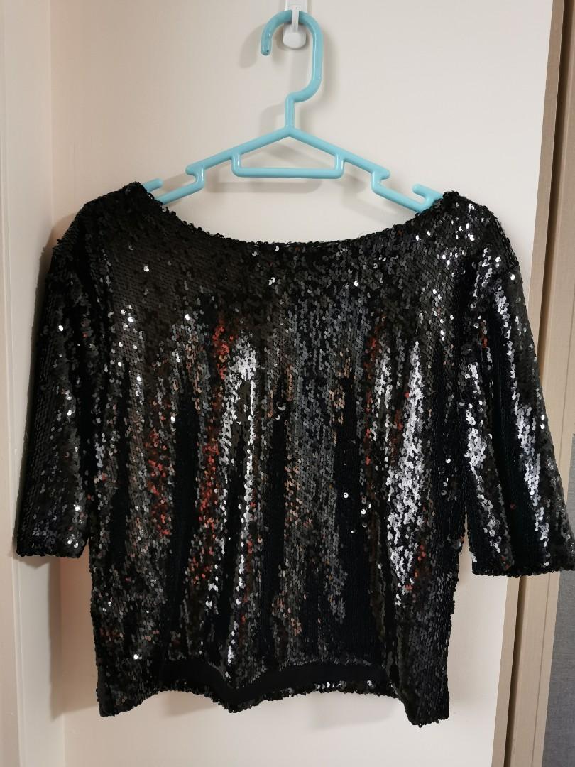 Brand new black sequin top, Women's