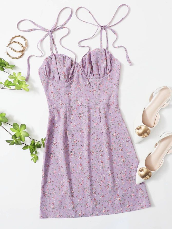 Shein purple floral dress