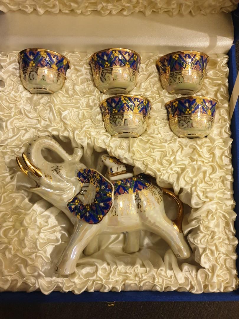 Brand new Thai elephant tea set, Furniture & Home Living, Kitchenware