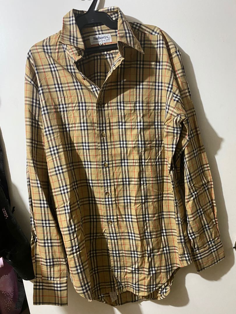 Burberry long sleeve plaid shirt 2025