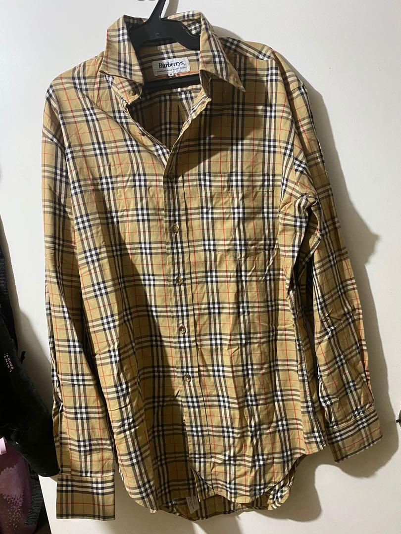 Burberry plaid long sleeves Men s Fashion Tops Sets Tshirts
