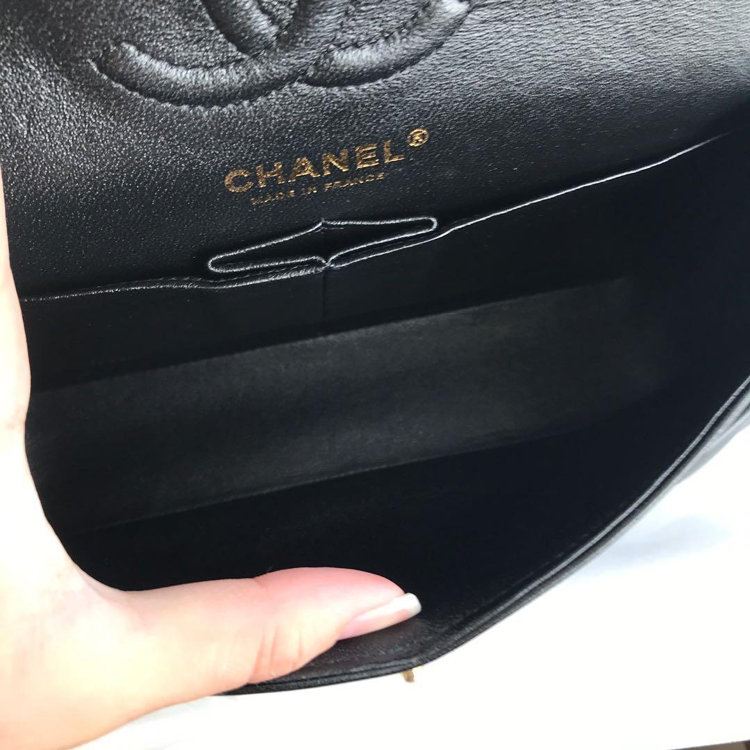 Chanel Black Lambskin Chevron Envelope Flap Small Q6BALI1IK1036