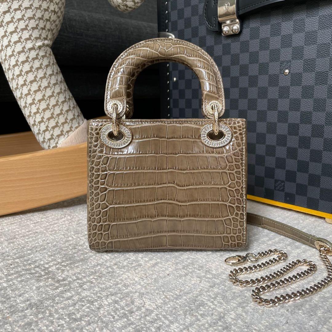 Dior Lady Dior Mini Croc, Luxury, Bags & Wallets on Carousell