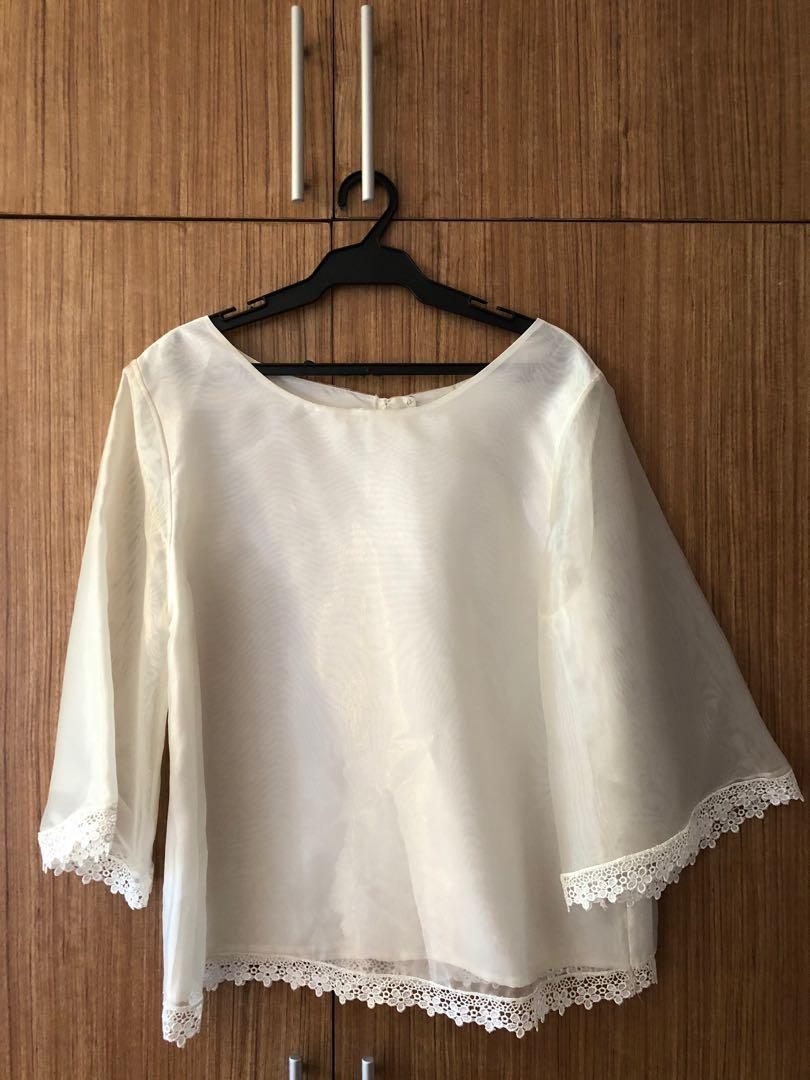 Filipiniana Abaca Fiber Top Women S Fashion Tops Blouses On Carousell
