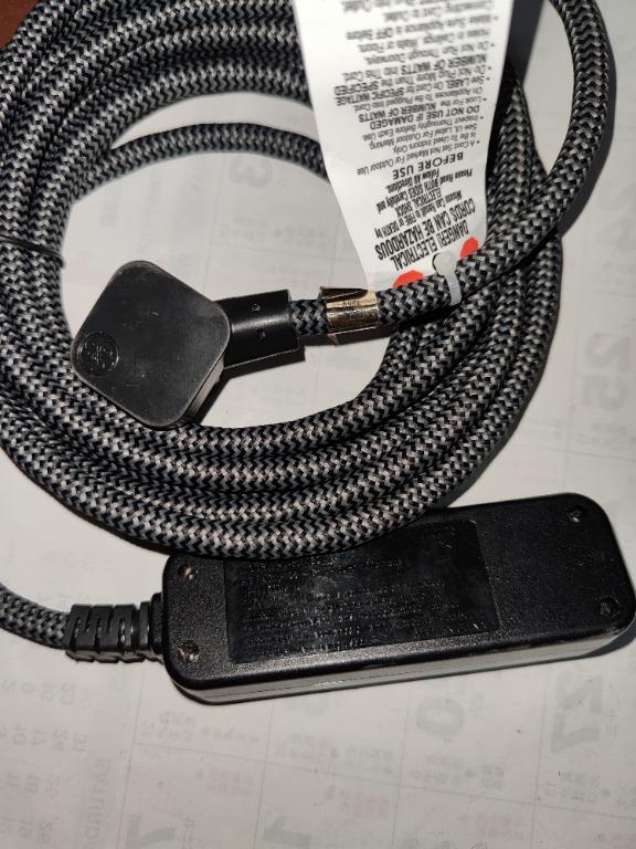 GE Designer Extension Cord with Surge Protection, Braided Power Cord