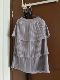 Grey colour midi skirt