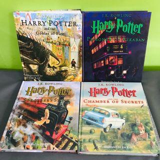 FLASH SALE!!! Harry Potter Illustrated Hardbound Books 1-4 Complete (Price is Negotiable)