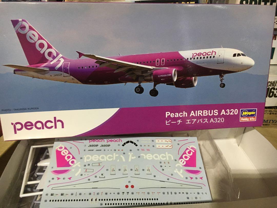 Hasegawa 1/200 Peach AirBus A320, 興趣及遊戲, 收藏品及紀念品, 明星周邊- Carousell