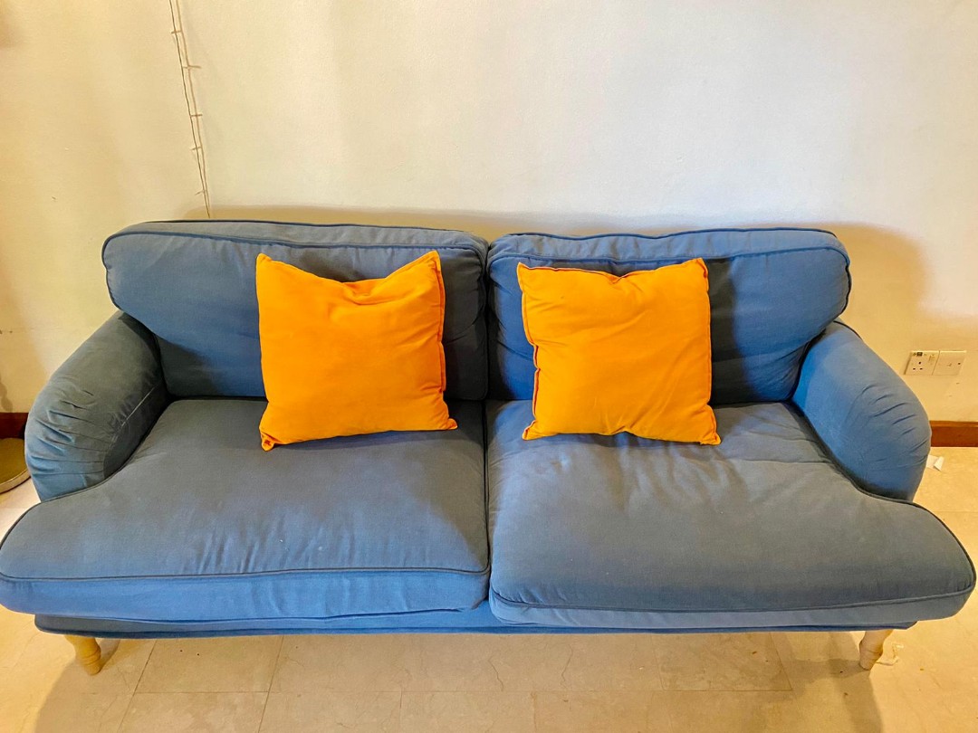 Ikea stocksund 3 seater in blue, Furniture & Home Living, Furniture