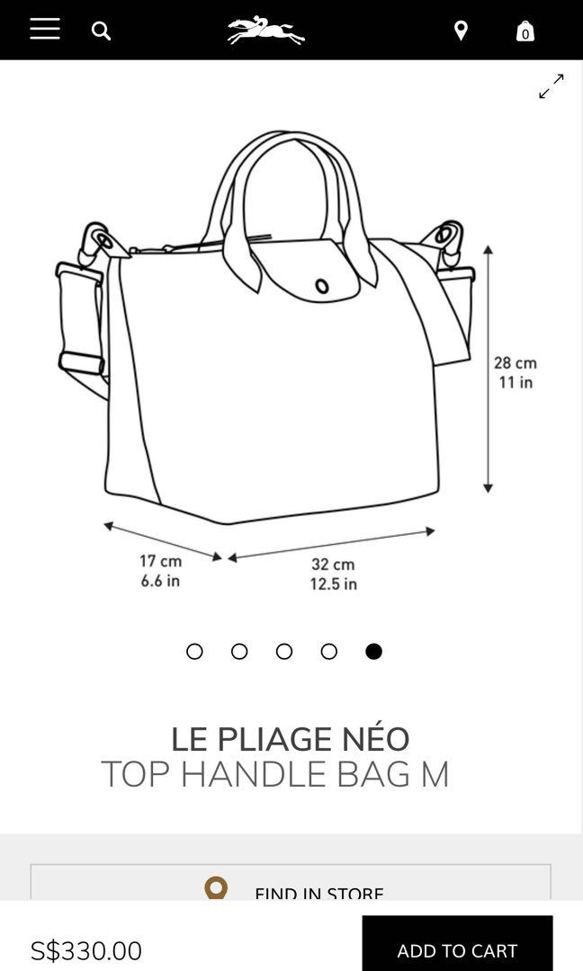 Longchamp neo online size chart