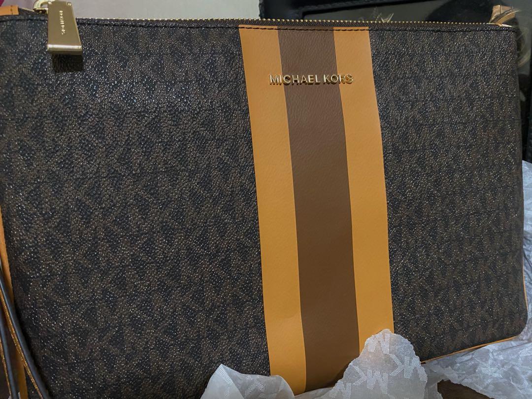 Michael kors large zip pouch new arrivals