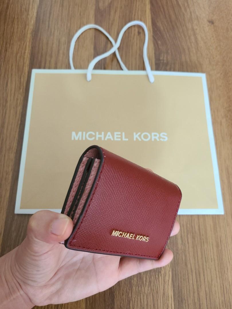 Leather wallet Michael Kors Red in Leather - 27446536