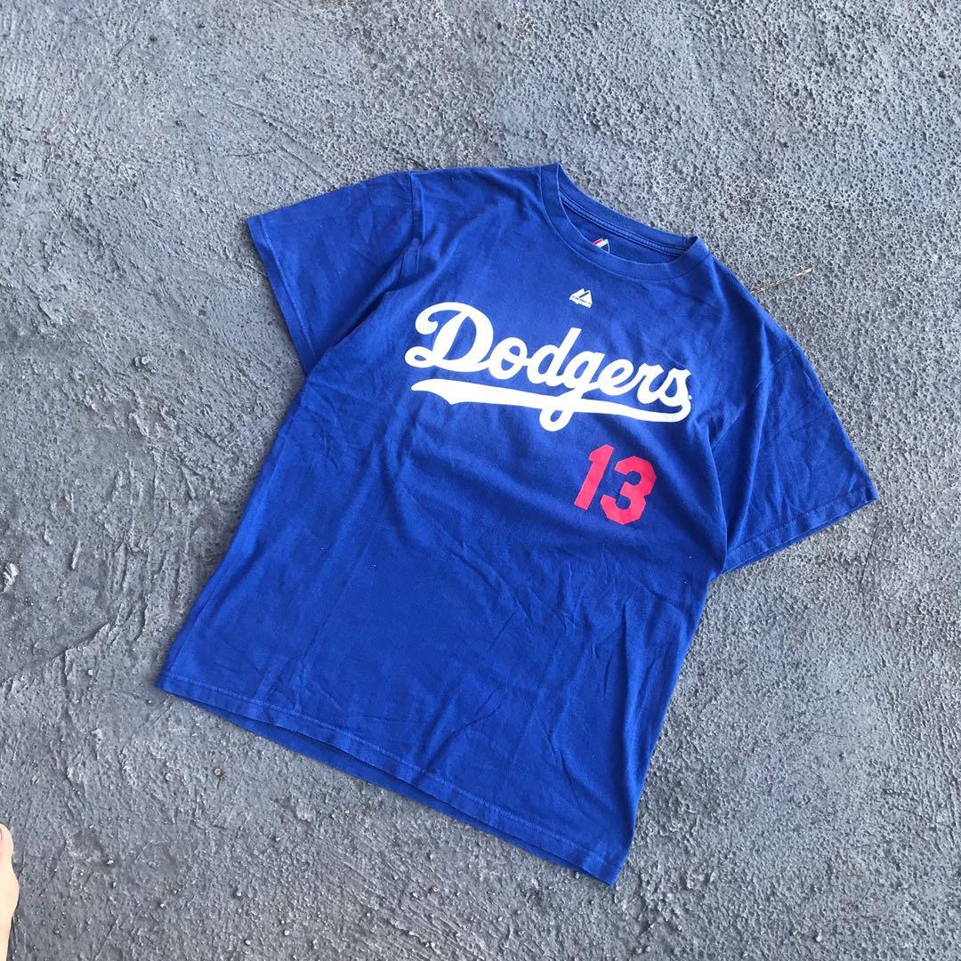 ADIDAS - DODGERS Blue Jersey, Fesyen Pria, Pakaian , Atasan di Carousell