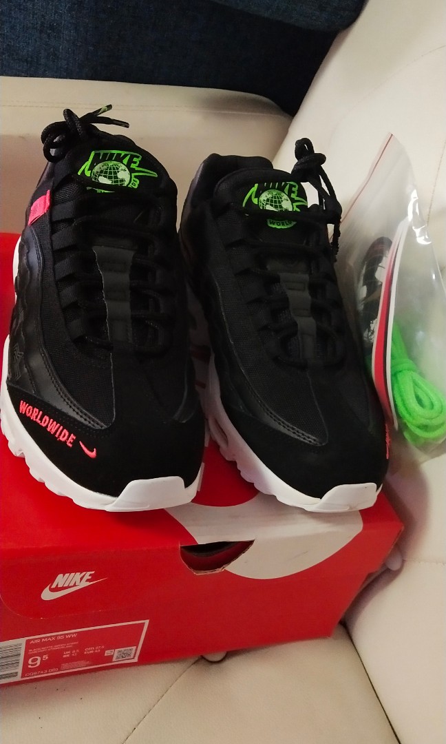 Men's shoes Nike Air Max 95 WW Black/ White-Green Strike-Flash Crimson