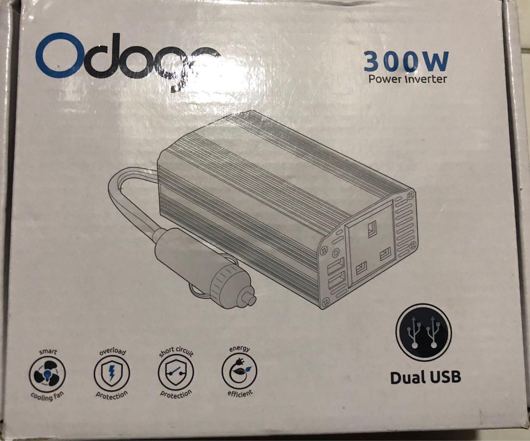 Odoga 300W Car Power Inverter 12V to 240V / 230V Converter With Dual USB  4.8A Charging Ports -, Computers & Tech, Parts & Accessories, Cables &  Adaptors on Carousell