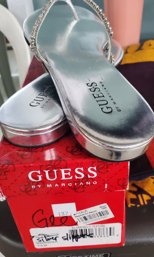 Silver guess sandals
